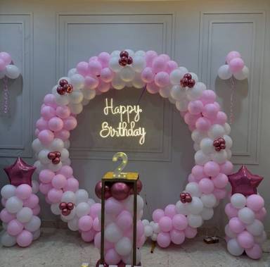 Pink And White Floral Arch