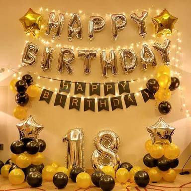 18th Black Gold Birthday Setup