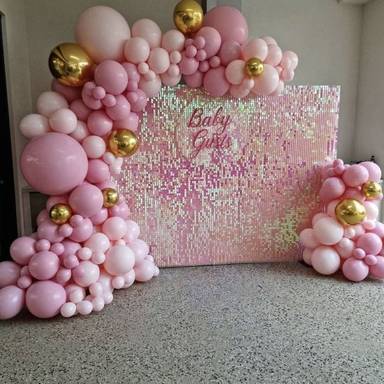 Blush And Gold Baby Girl Sequin Backdrop
