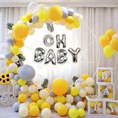 Sunny Yellow Baby Shower Hoop Decor - Image 1