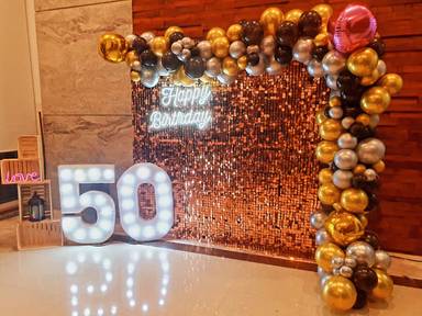 Golden 50th Birthday Backdrop