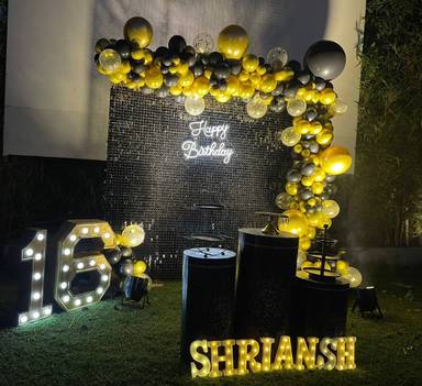 Black And Gold Luxe Birthday Backdrop