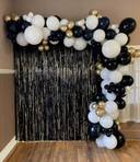 Black White And Gold Glam Balloon Backdrop - photo 1