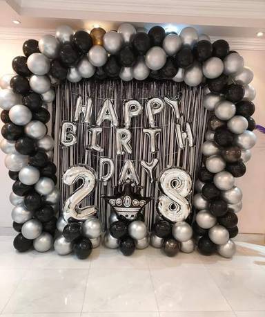 Silver And Black Royal Birthday Balloon