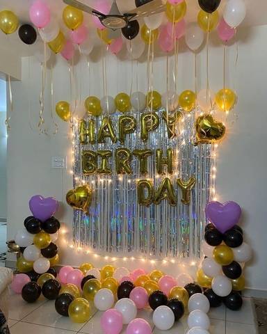 Luxury Black And Gold Birthday Decor