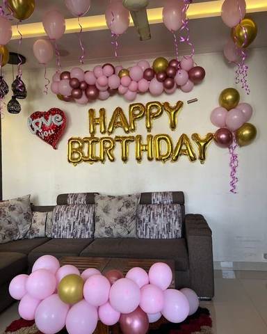 Elegant Pink And Gold Birthday Decor