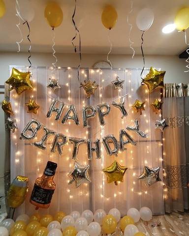 Luxurious Gold And Silver Birthday Backdrop