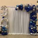 Elegant Blue And Silver 30th Birthday Balloon Backdrop - photo 1