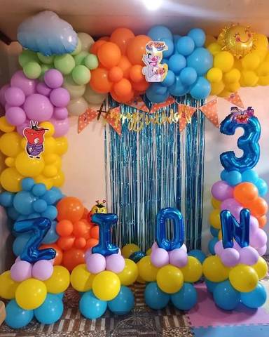 Colorful Cartoon Themed Birthday Decoration