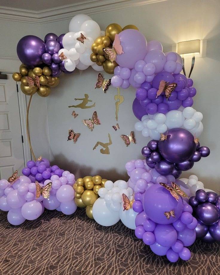 Elegant Ballerina Themed Balloon Arch - Image 1