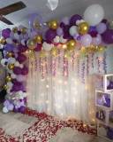 Purple And Gold Floral Baby Shower Backdrop - photo 1