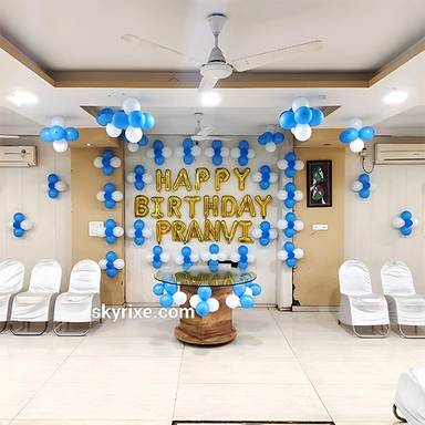 Blue And White Personalized Birthday Decoration