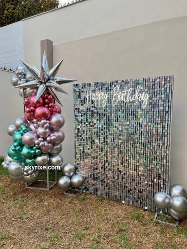sequin shimmer wall panel backdrop