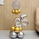 Silver Gold 25th Celebration Balloon Bouquet - photo 1