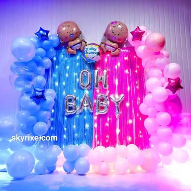 Twinkle Twin Baby Shower Backdrop