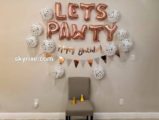 Rose Gold Confetti Birthday Wall Setup - Image 1
