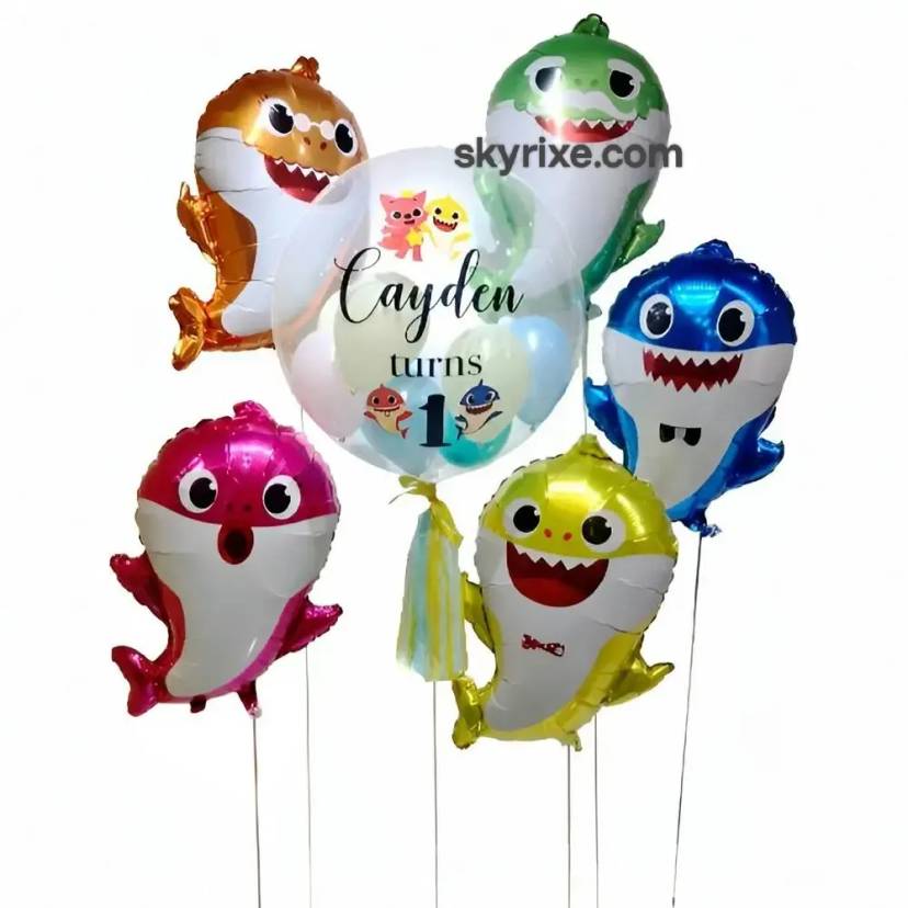 Baby Shark Balloon Bouquet - Image 1