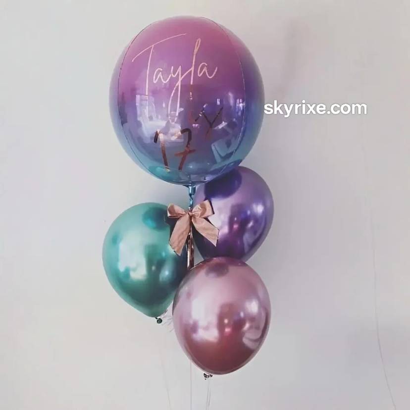 Bubble Chrome Balloon Bouquet - Image 1