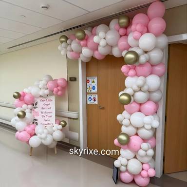 Baby Girl Welcome Balloon Arch