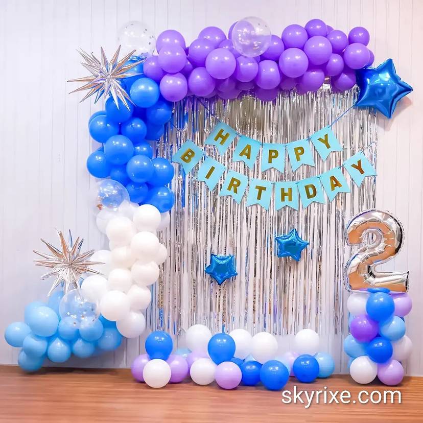 2nd Birthday Balloon Arch Decoration - Image 1