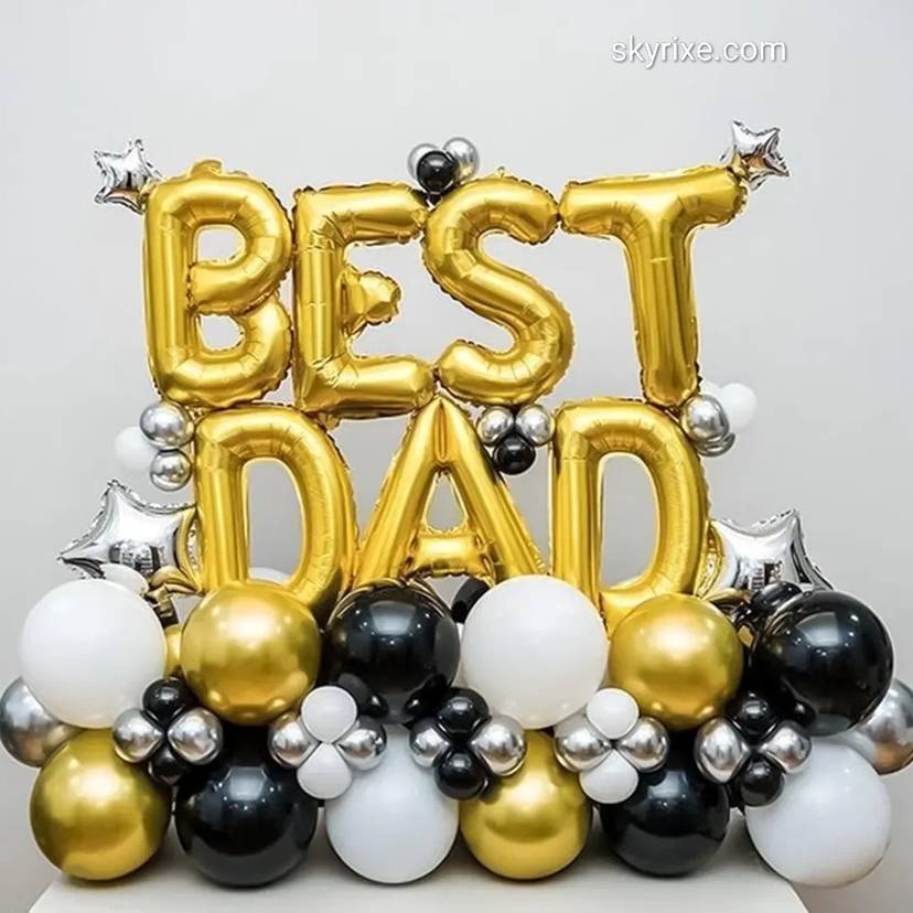 Best Dad Grand Gold Balloon Backdrop - Image 1