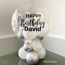 Silver and White Bubble Balloon Stand - photo 1