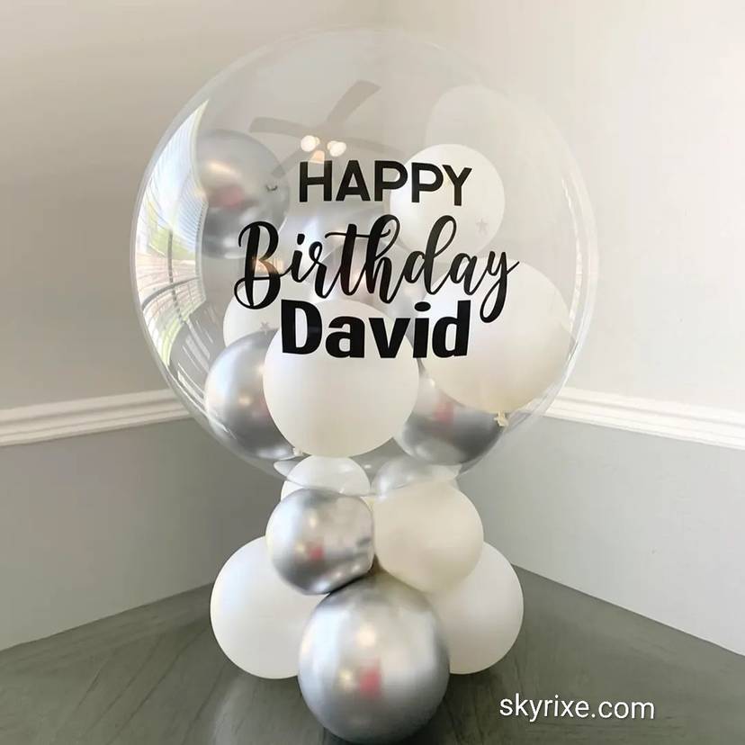 Silver and White Bubble Balloon Stand - Image 1