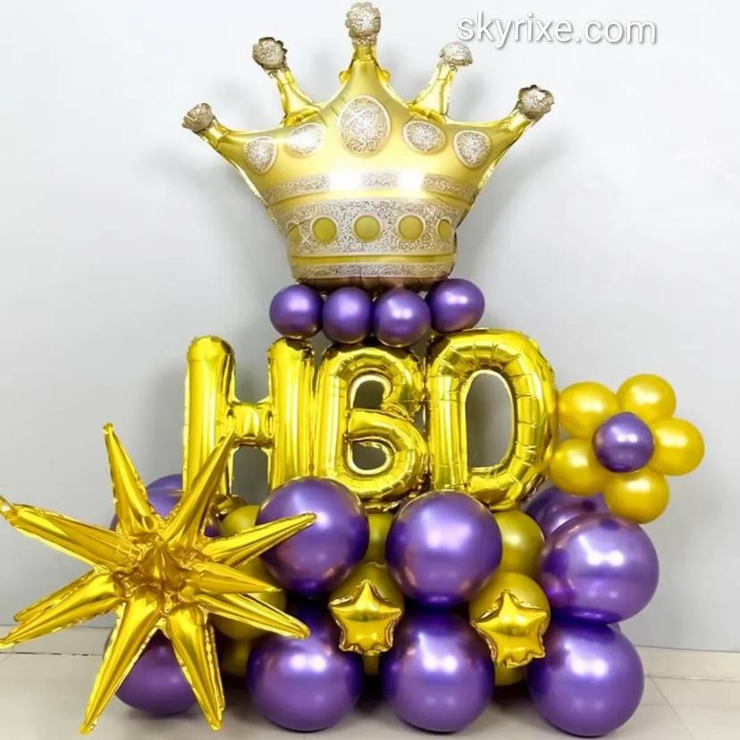 Crown Kid Birthday Balloon Standee - Image 1