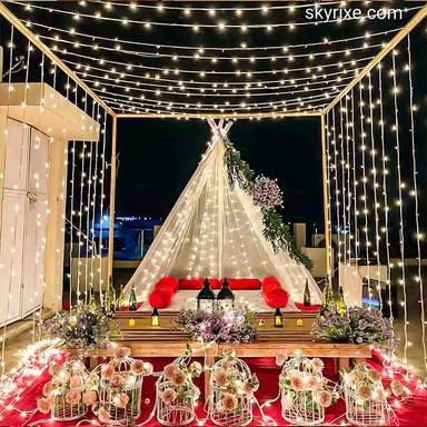 Enchanted Rooftop Canopy Date Setup