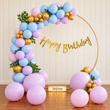 Pastel Ring Birthday Balloon Decoration