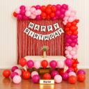 Peach Pink Birthday Balloon Arch Decoration - photo 1