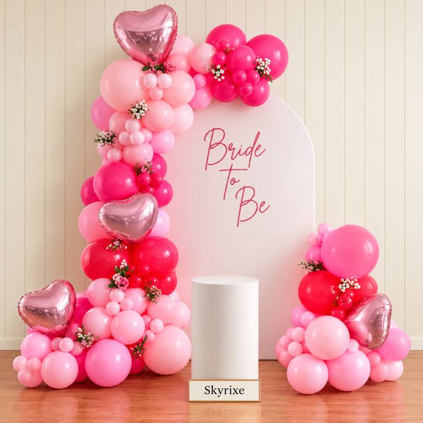 Pink Bride To Be Balloon Decoration At Home - Image 1