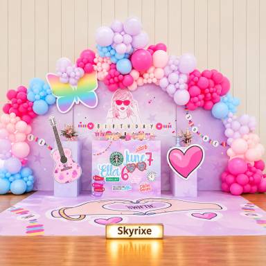 Pink and Purple Butterfly Birthday Balloon Decoration