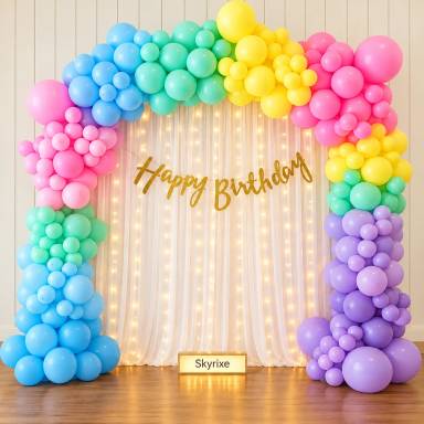 Rainbow Pastel Birthday Balloon Decoration