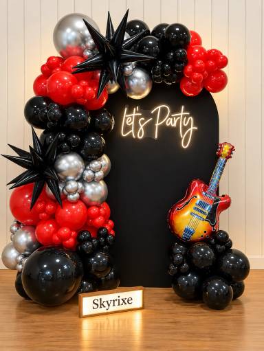 Rockstar Arch with Guitar Balloon Decoration