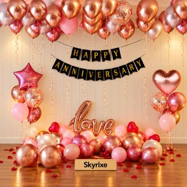 Romantic Anniversary Balloon Room Decor