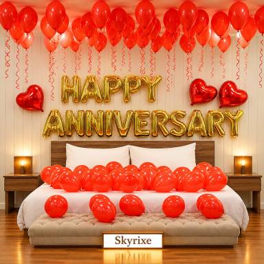 Romantic Anniversary Room Balloon Decor