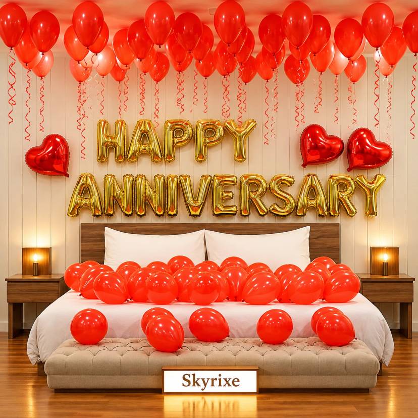 Romantic Anniversary Room Balloon Decor - Image 1