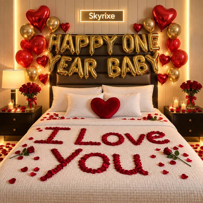 Romantic Anniversary Surprise Bed Decoration - Image 1