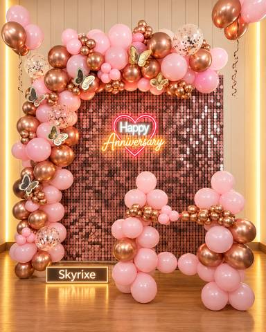 Rose Gold Anniversary Backdrop