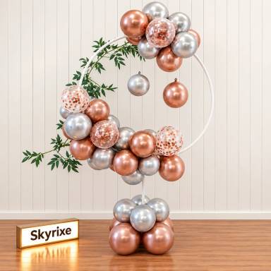 Rose Gold and Silver Ring Balloon Decoration