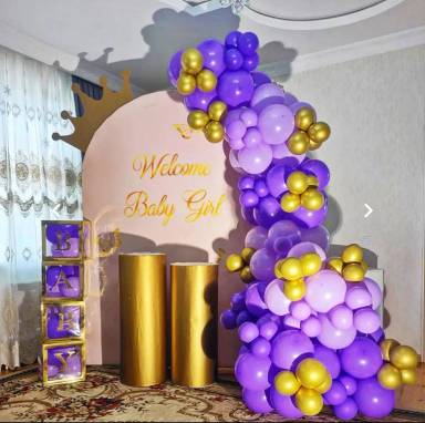 Royal Purple And Gold Baby Girl Welcome Decor