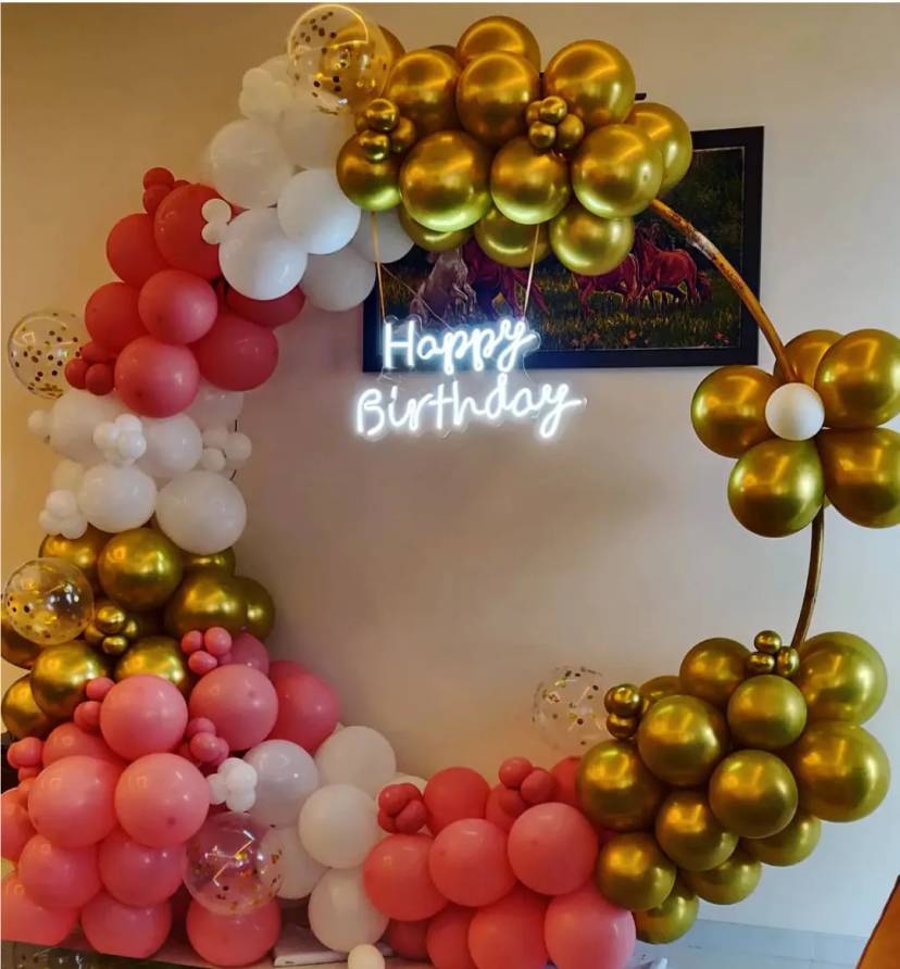 Gold Pink And White Birthday Ring Decor - Image 1