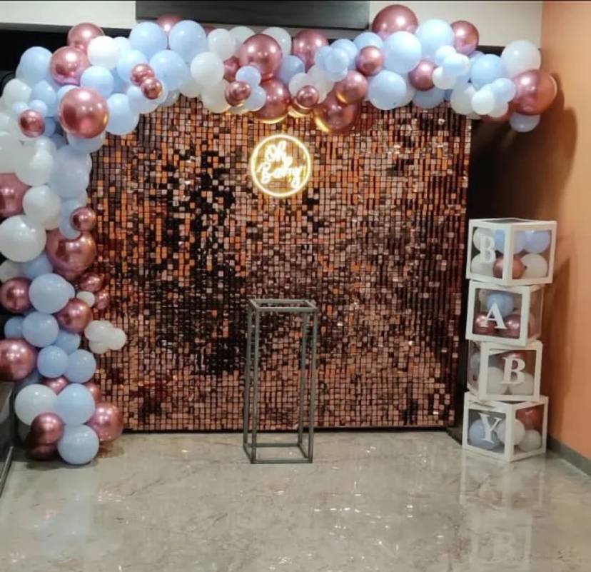 Glamorous Baby Shower Sequin Backdrop - Image 1
