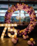 Royal Purple And Gold 75th Birthday Balloon Arch - photo 1