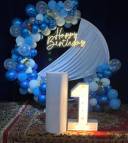 Elegant Blue Birthday Backdrop - photo 1