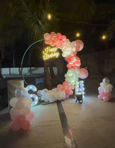 Pink and White Birthday Ring Decoration