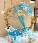 Blue and Silver Ring Birthday Decoration - photo 1