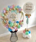 Pastel And Gold Baby Shower Balloon Setup - photo 1