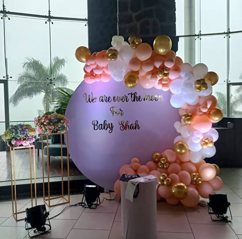 Over the Moon Baby Shower Backdrop - Image 1